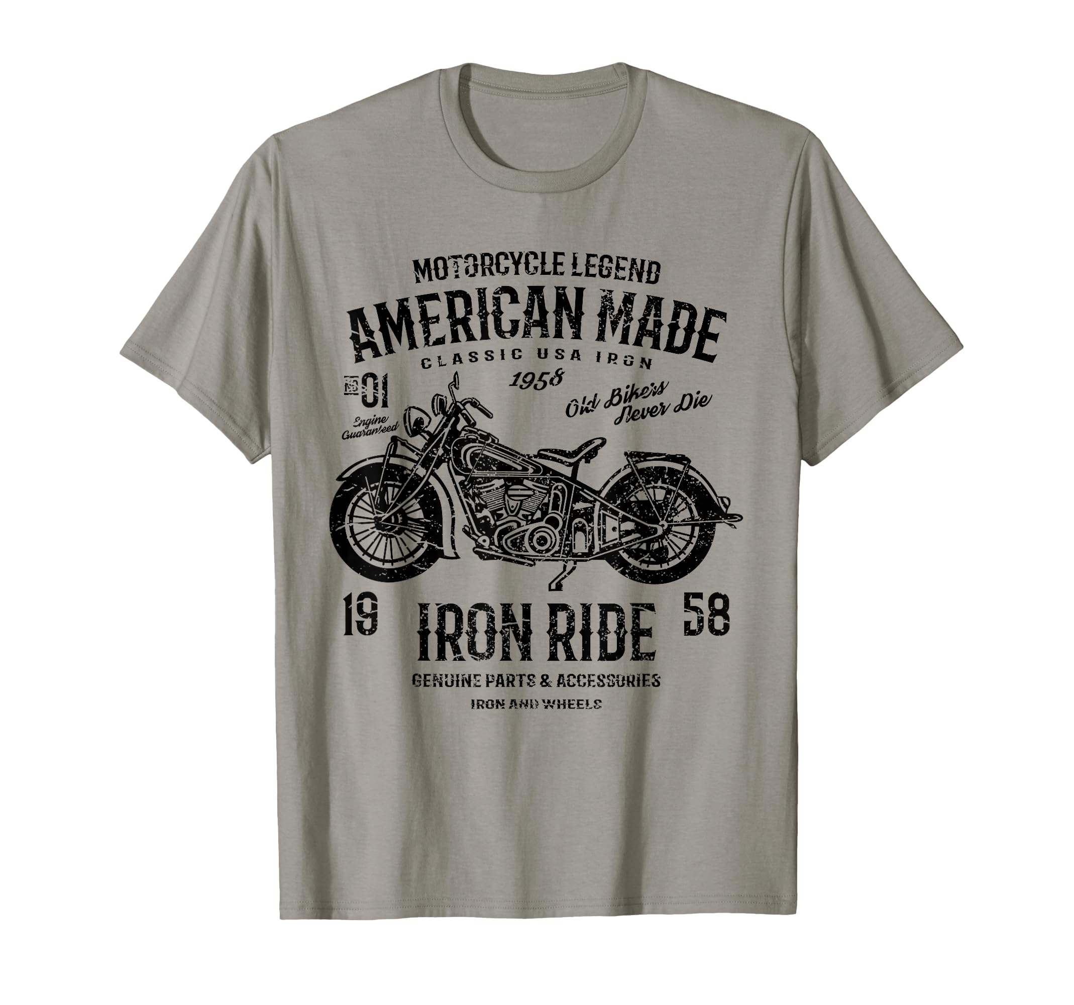 American Motorcycle Distressed T-Shirt - Minimalist Print Unisex - T-Shirt, Sweatshirt, Hoodie