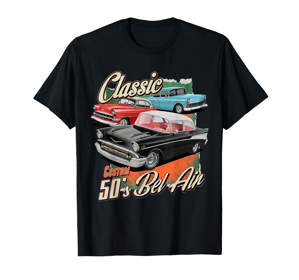 1957 57 Bel Air Car Old School Hot Rod T-Shirt - Trendy Graphic for Adults - T-Shirt, Sweatshirt, Hoodie