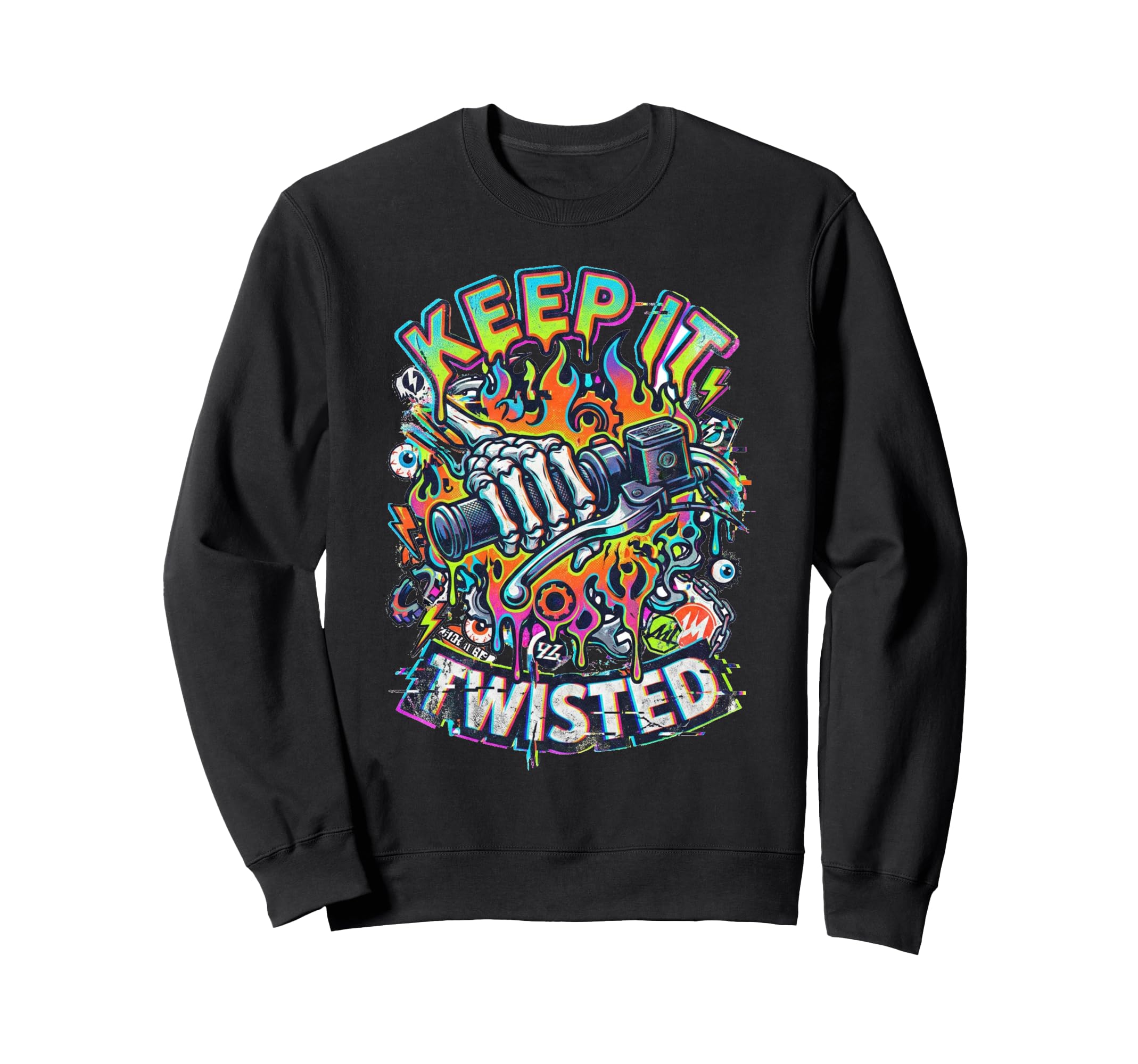 Keep It Twisted Motorcycle Throttle Sweatshirt - Unique Graphic Unisex - T-Shirt, Sweatshirt, Hoodie