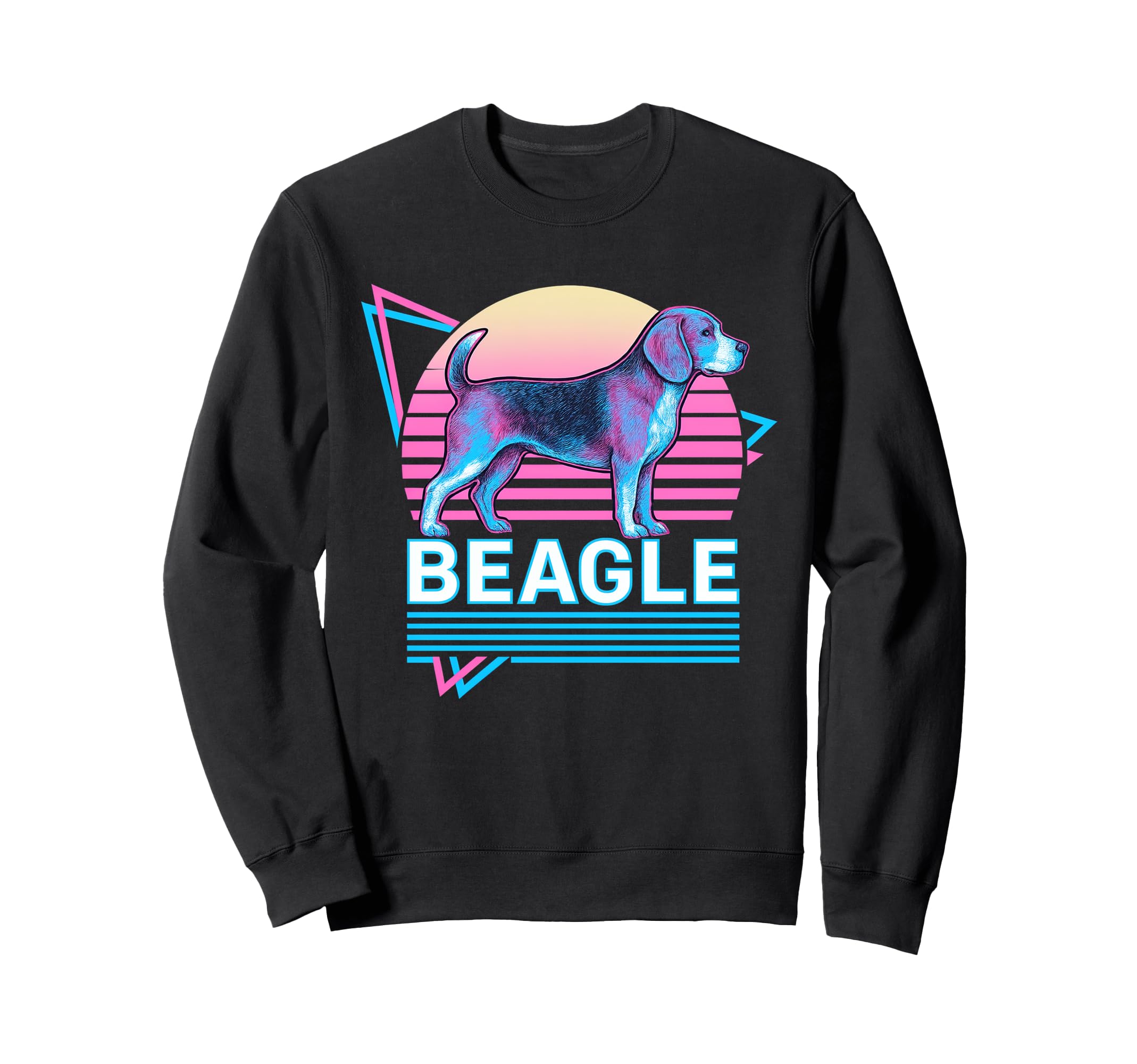 Beagle Synthwave Aesthetic Dog Lover Sweatshirt - Novelty Apparel Men Women - T-Shirt, Sweatshirt, Hoodie