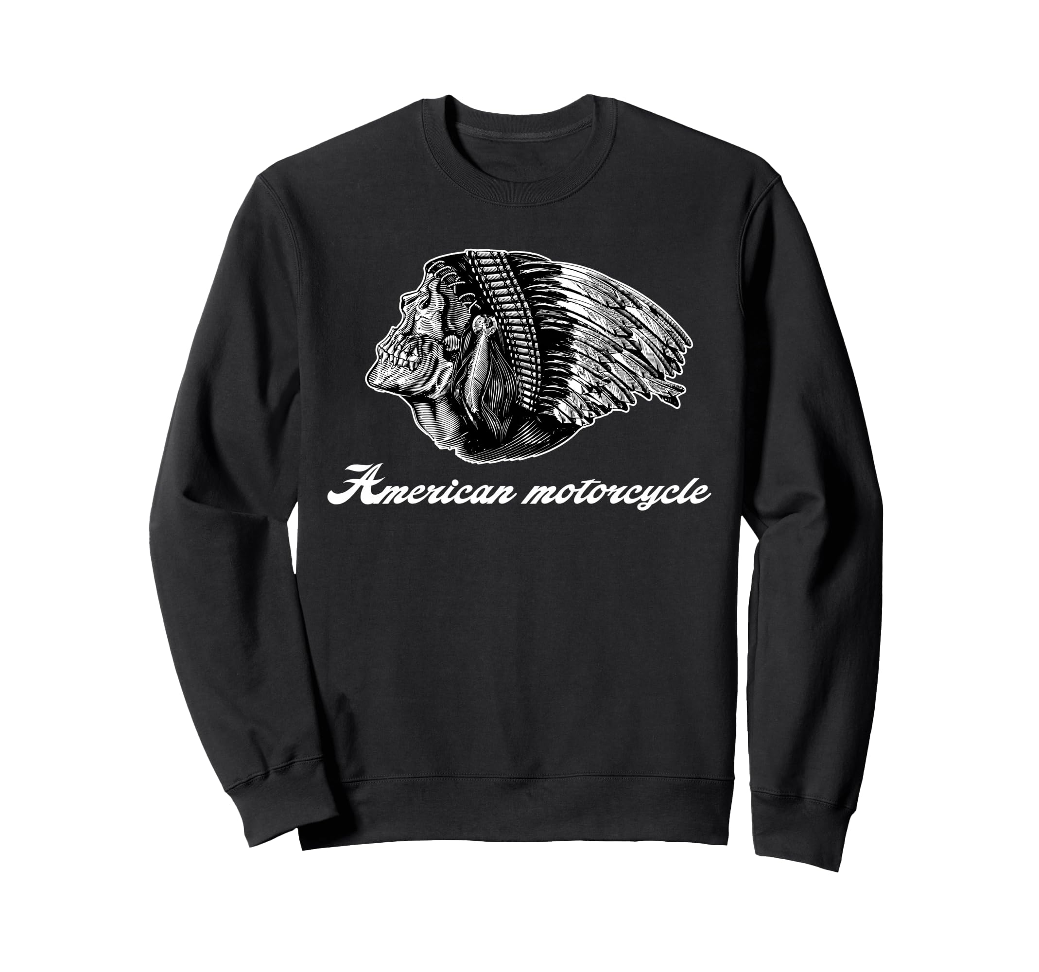 American Motorcycle Skull Native Sweatshirt - Trendy Graphic Men Women - T-Shirt, Sweatshirt, Hoodie