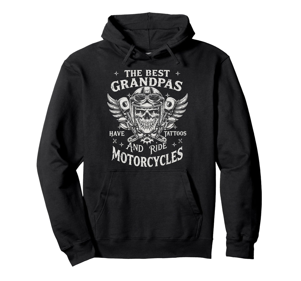 Best Grandpa Have Tatoos Ride Hoodie - Casual Everyday Wear for Adults - T-Shirt, Sweatshirt, Hoodie