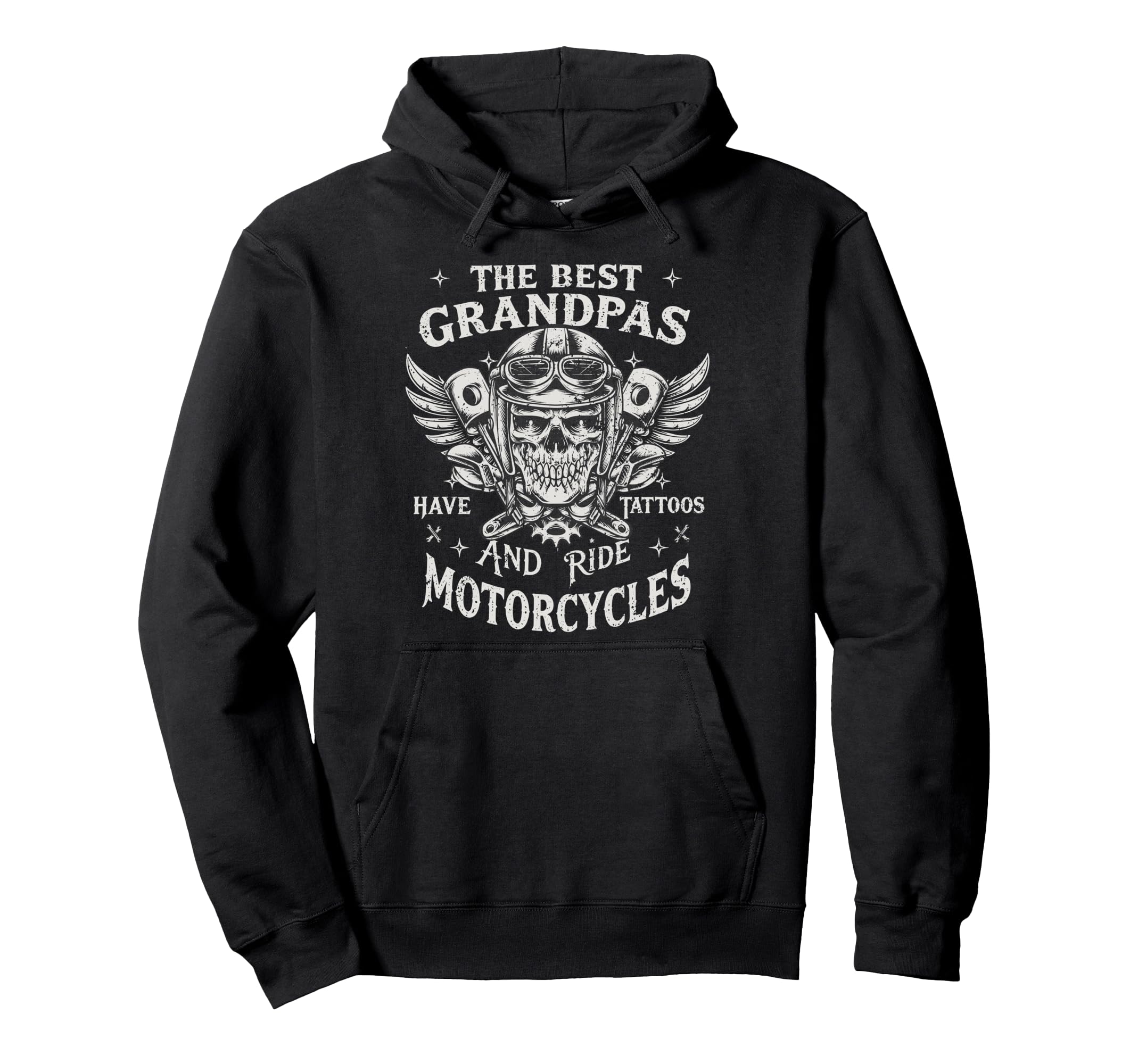 Best Grandpa Have Tatoos Ride Hoodie - Casual Everyday Wear for Adults - T-Shirt, Sweatshirt, Hoodie