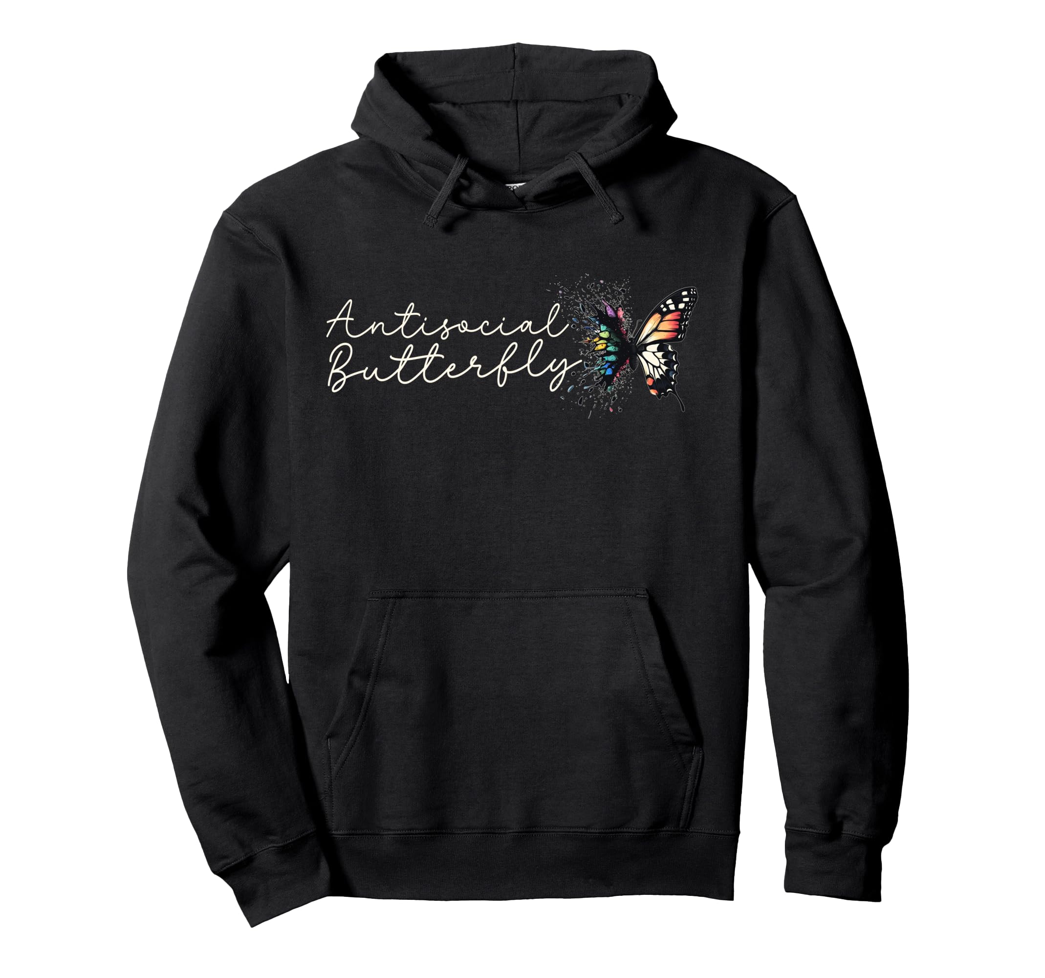 Antisocial Butterfly Hoodie - Streetwear Style Unisex - T-Shirt, Sweatshirt, Hoodie