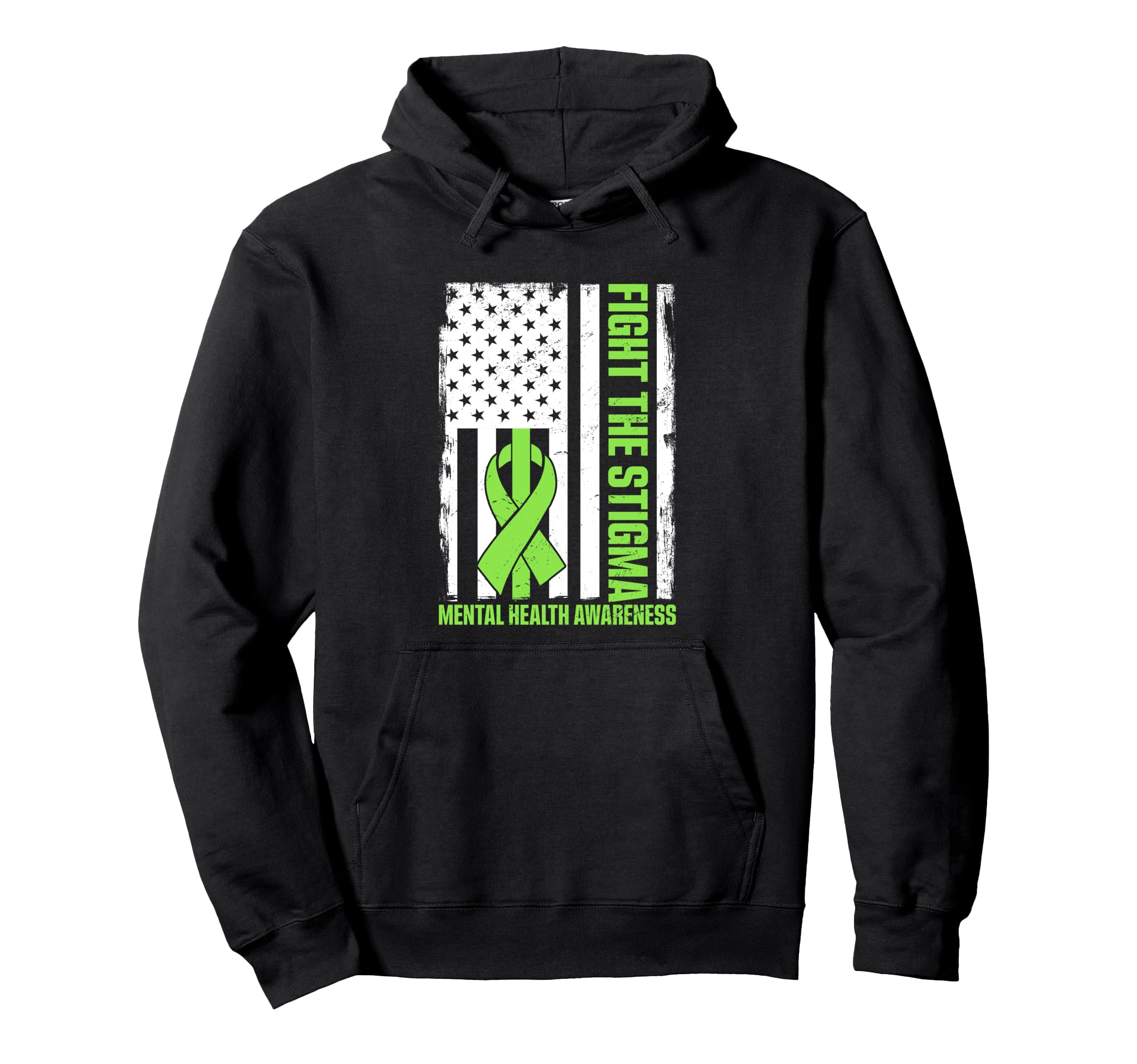 Fight Stigma Mental Health Awareness Hoodie - Unique Graphic Unisex - T-Shirt, Sweatshirt, Hoodie