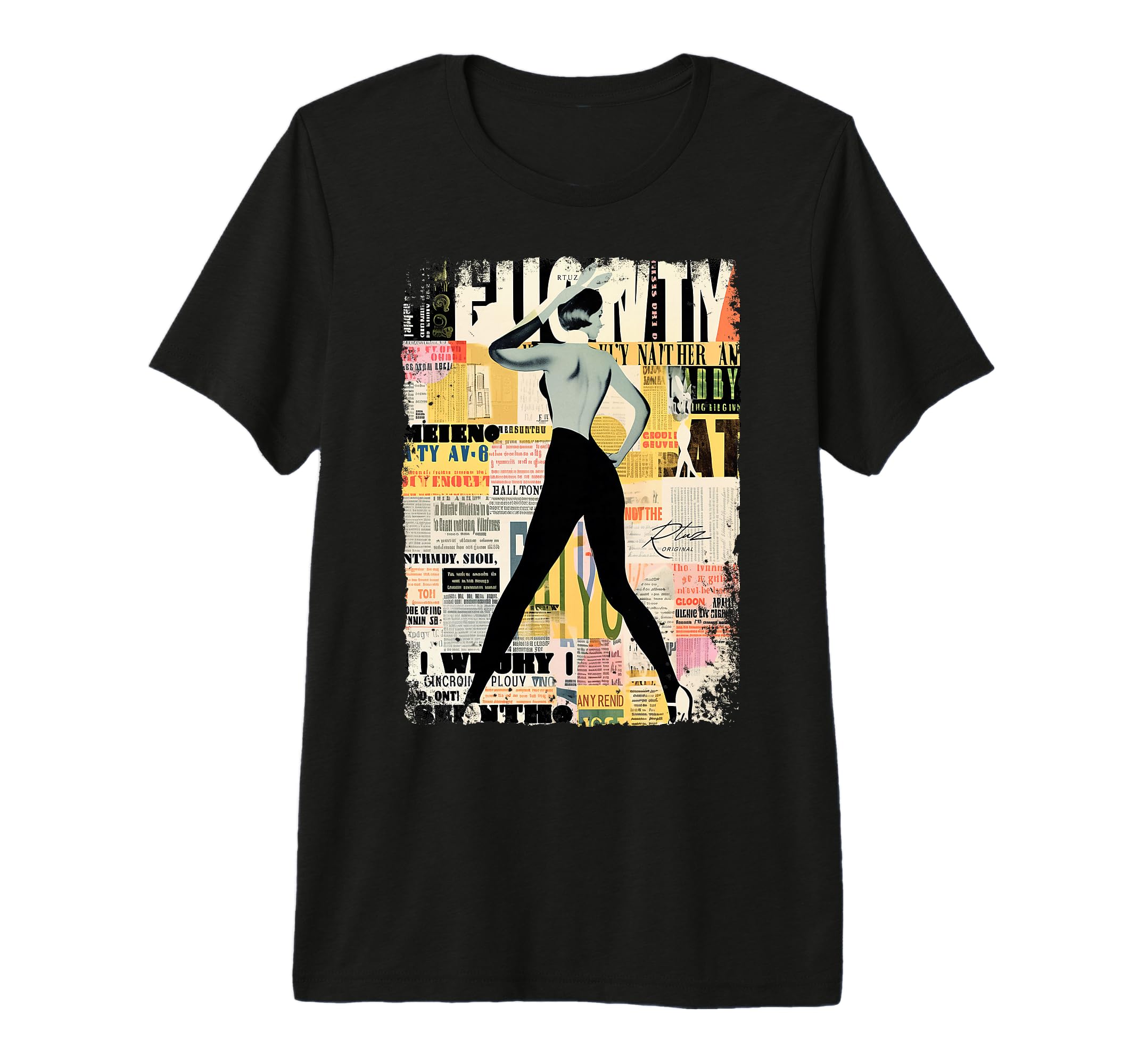 Magazin Cover Bunny Collage Sexy Model T-Shirt - Trendy Graphic for Adults - T-Shirt, Sweatshirt, Hoodie