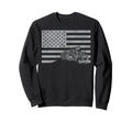 Motorcycle Biker American Flag Sweatshirt - Fun Novelty Design Unisex - T-Shirt, Sweatshirt, Hoodie