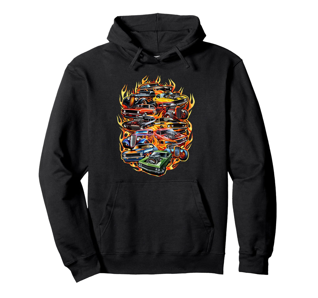 American Muscle Car Hotrods Car Hoodie - Fun Novelty Design Unisex - T-Shirt, Sweatshirt, Hoodie