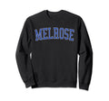 Melrose Ma Distressed Blue Varsity Sweatshirt - Unique Graphic Men Women - T-Shirt, Sweatshirt, Hoodie