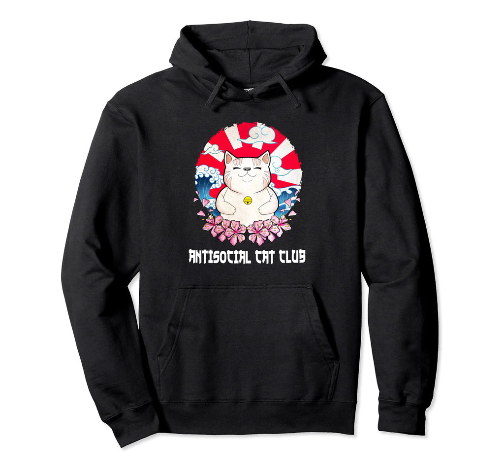 Antisocial Cat Club Introvert Cat Hoodie - Streetwear Style Men Women - T-Shirt, Sweatshirt, Hoodie