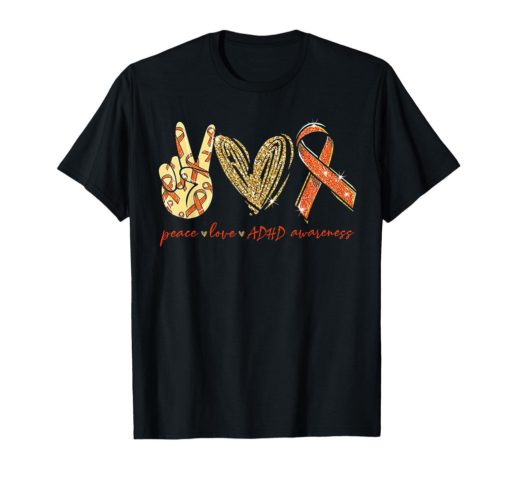 Funny Peace Love Adhd Awareness Gift T-Shirt - Unique Graphic Men Women - T-Shirt, Sweatshirt, Hoodie