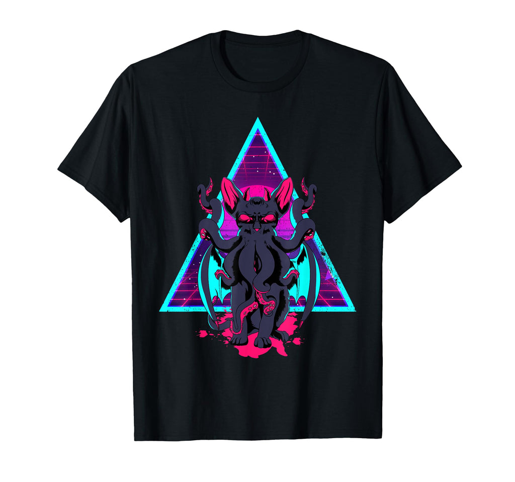 Vaporwave Cathulhu Demon Monster T-Shirt - Casual Everyday Wear Men Women - T-Shirt, Sweatshirt, Hoodie