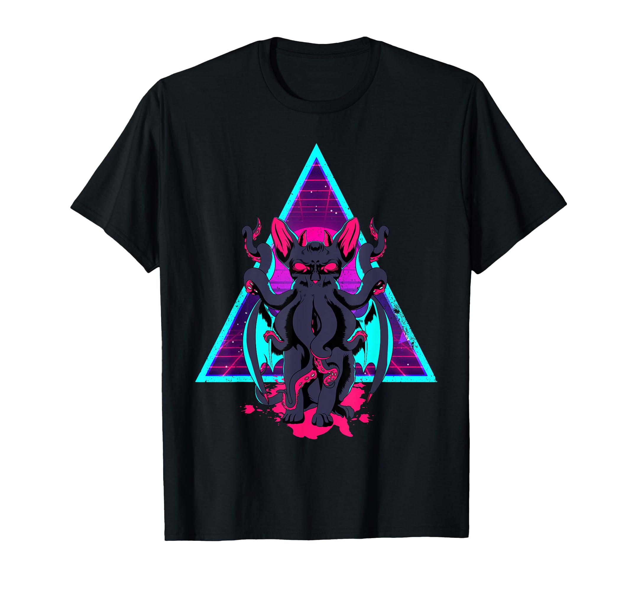 Vaporwave Cathulhu Demon Monster T-Shirt - Casual Everyday Wear Men Women - T-Shirt, Sweatshirt, Hoodie