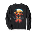 Synthwave Astronaut Cyberpunk Sweatshirt - Casual Everyday Wear Men Women - T-Shirt, Sweatshirt, Hoodie