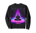 Synthwave Alien Buddha Cyberpunk Sweatshirt - Minimalist Print for Adults - T-Shirt, Sweatshirt, Hoodie