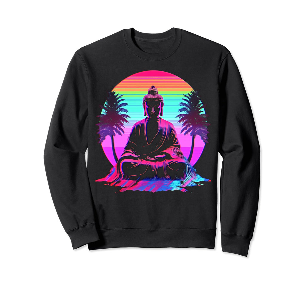 Vaporwave Buddha 80S Synthwave 9 Sweatshirt - Minimalist Print for Adults - T-Shirt, Sweatshirt, Hoodie