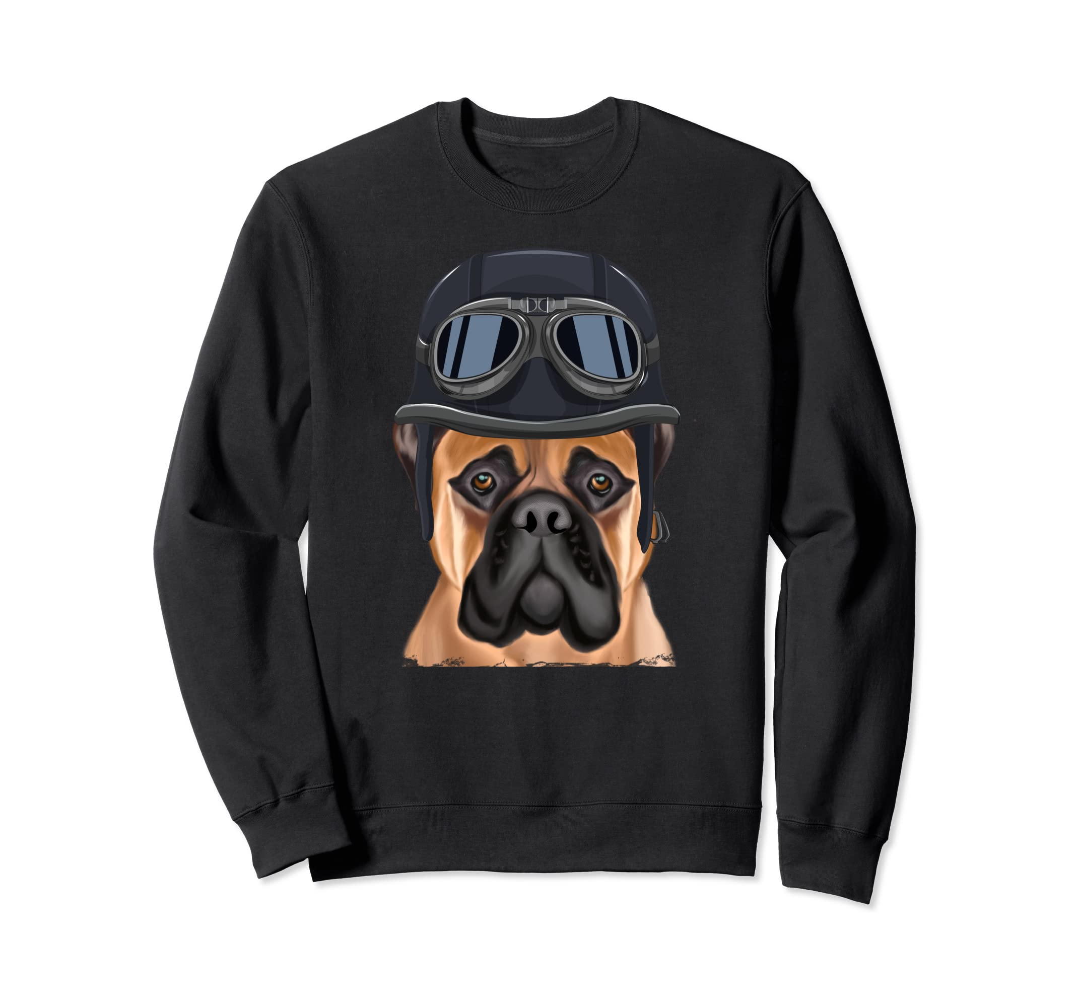 Funny Motorcycle Helmet Bullmastiff Sweatshirt - Novelty Apparel Men Women - T-Shirt, Sweatshirt, Hoodie