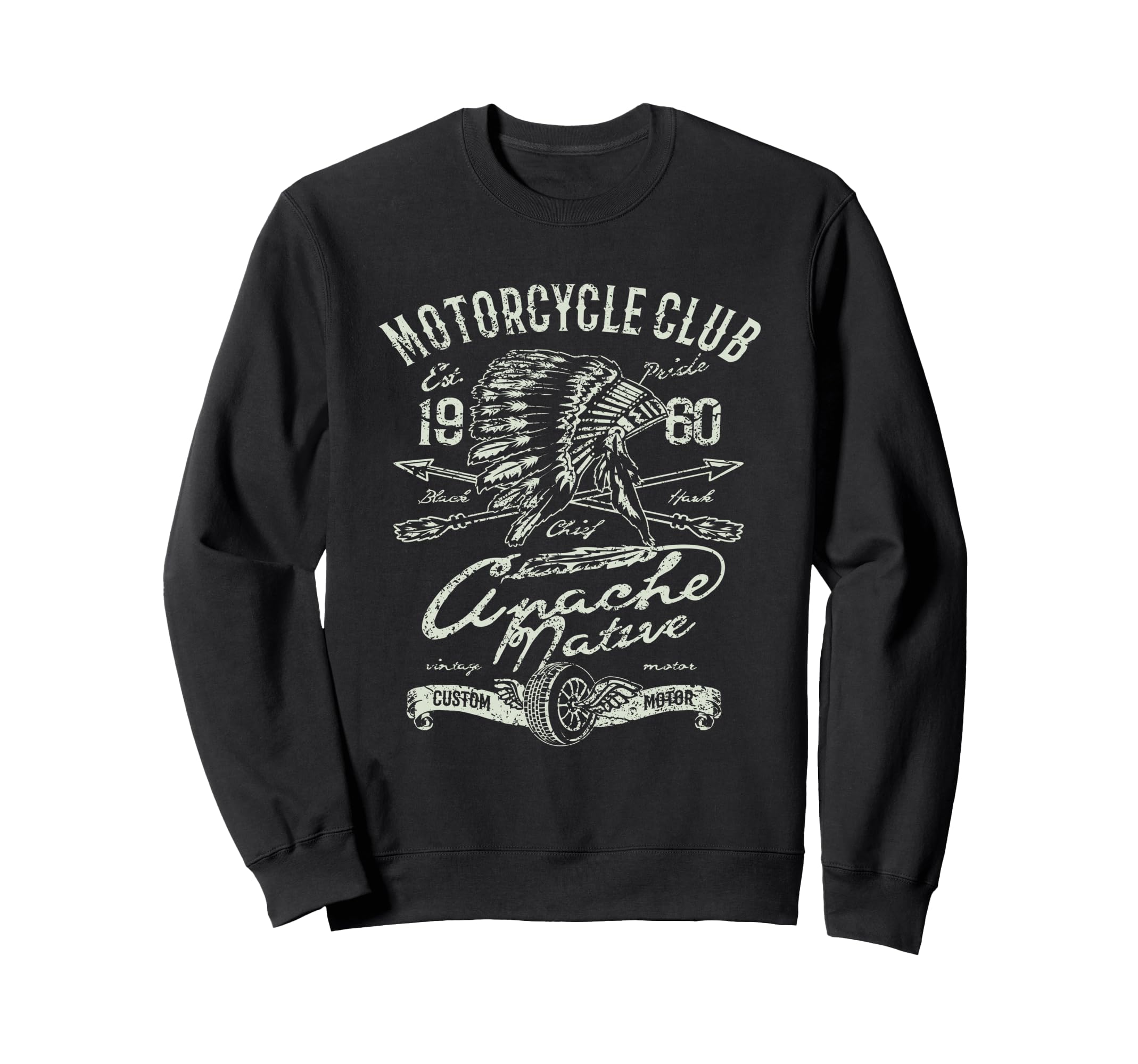 Motorcycle American Indian Biker Sweatshirt - Casual Everyday Wear Unisex - T-Shirt, Sweatshirt, Hoodie