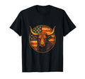 Bull Flag Cowboy Western Art T-Shirt - Novelty Apparel Men Women - T-Shirt, Sweatshirt, Hoodie