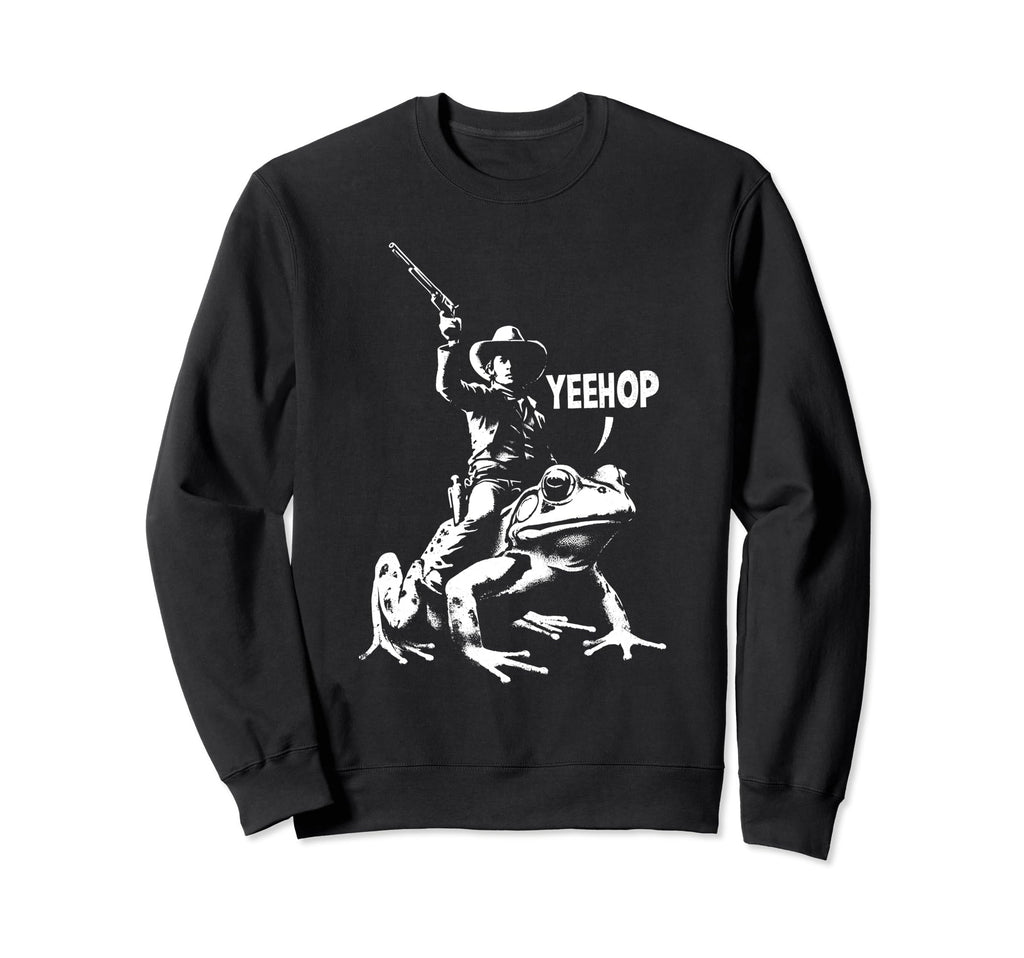 Cowboy Frog Funny Frog Cowboy Western Sweatshirt - Graphic Print Men Women - T-Shirt, Sweatshirt, Hoodie