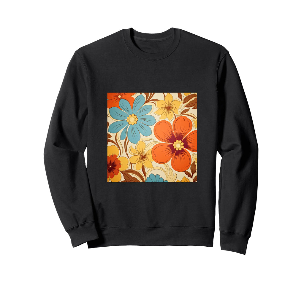 70S Wallpaper Flowers Floral Pattern Sweatshirt - Unique Graphic Men Women - T-Shirt, Sweatshirt, Hoodie