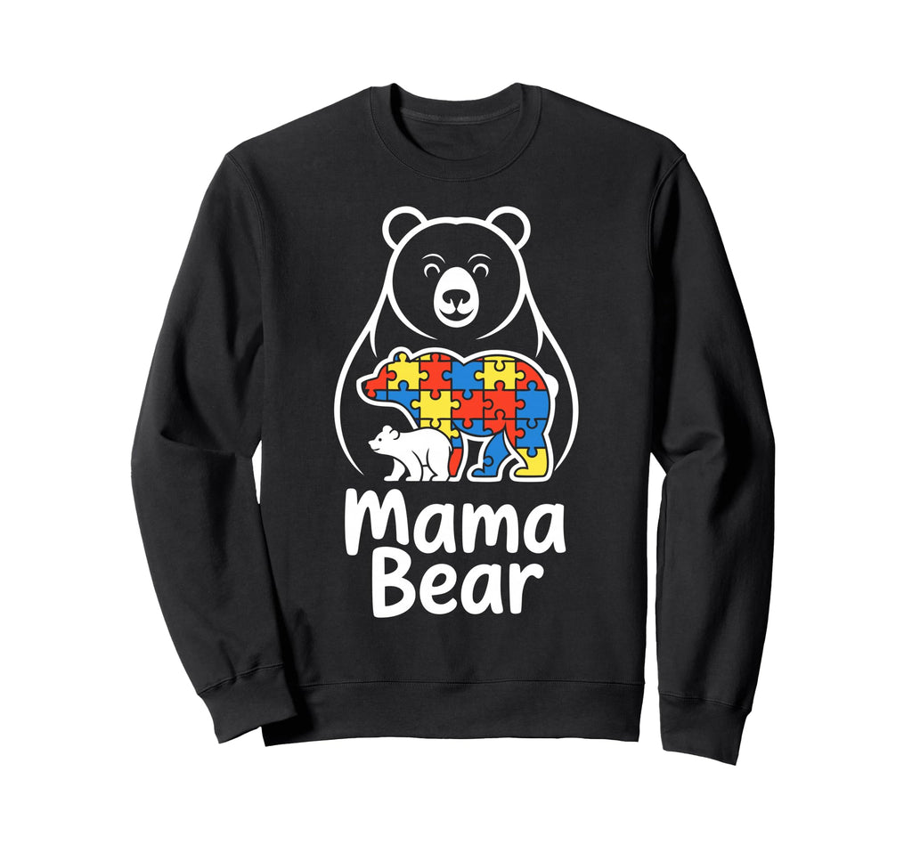 Autism Mom Mama Bear Autistic Child Sweatshirt - Minimalist Print Unisex - T-Shirt, Sweatshirt, Hoodie