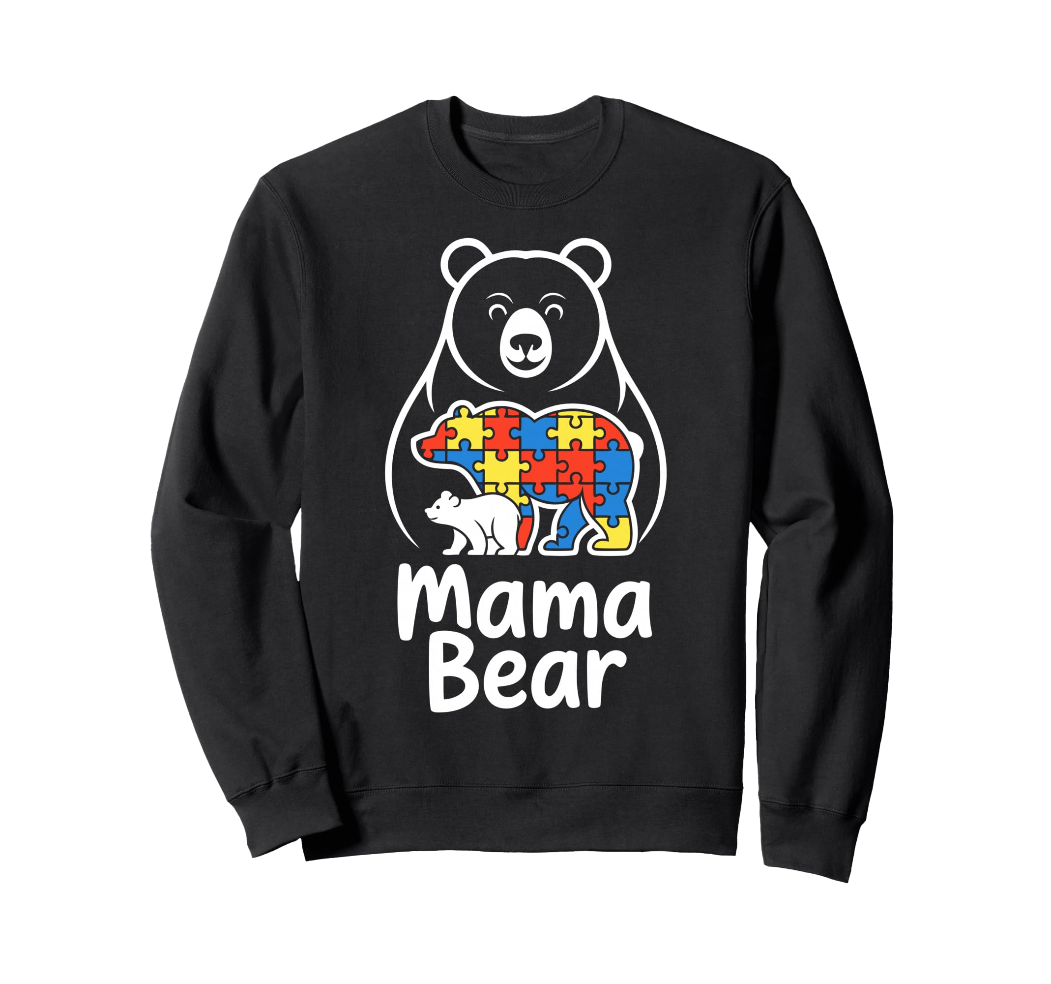 Autism Mom Mama Bear Autistic Child Sweatshirt - Minimalist Print Unisex - T-Shirt, Sweatshirt, Hoodie