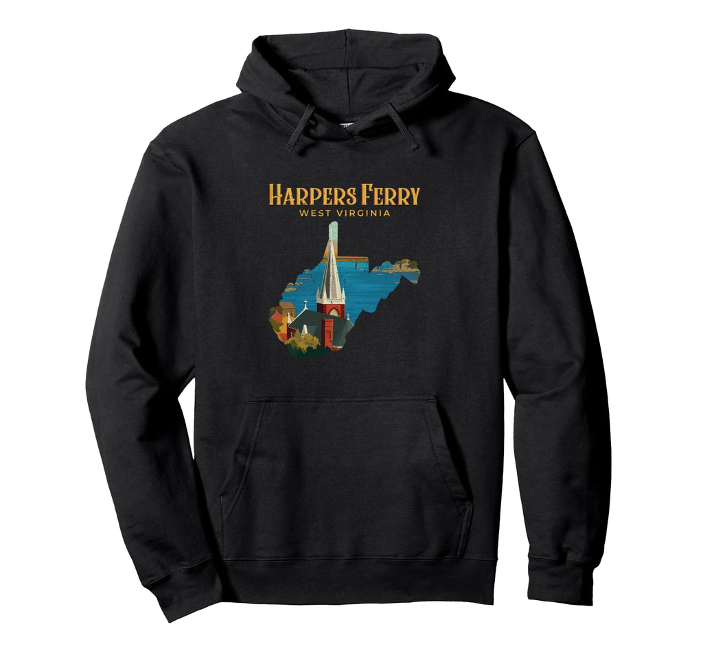 Harpers Ferry Landscape West Hoodie - Aesthetic Graphic for Adults - T-Shirt, Sweatshirt, Hoodie