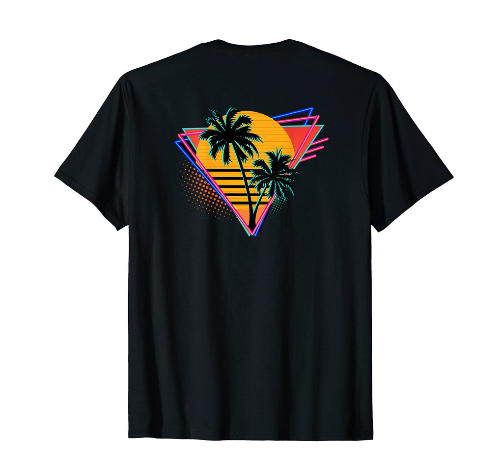80S Synthwave Inspired Sunset Palm T-Shirt - Custom Art Print Men Women - T-Shirt, Sweatshirt, Hoodie