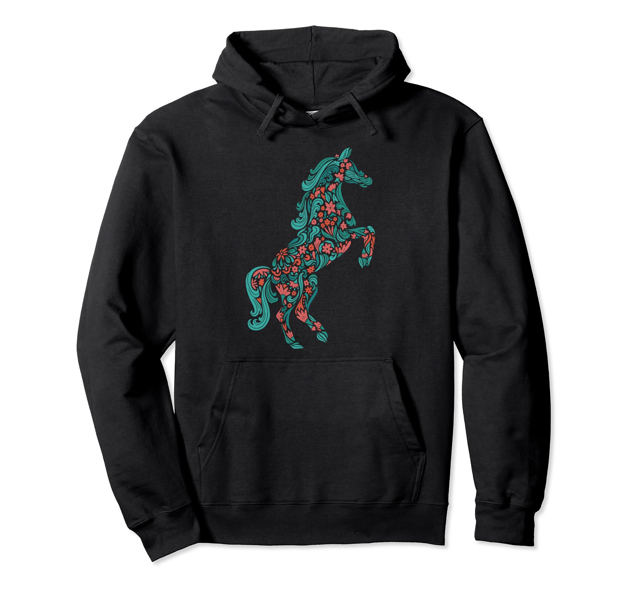 Floral Horse Cowgirl Western Animals Hoodie - Aesthetic Graphic for Adults - T-Shirt, Sweatshirt, Hoodie