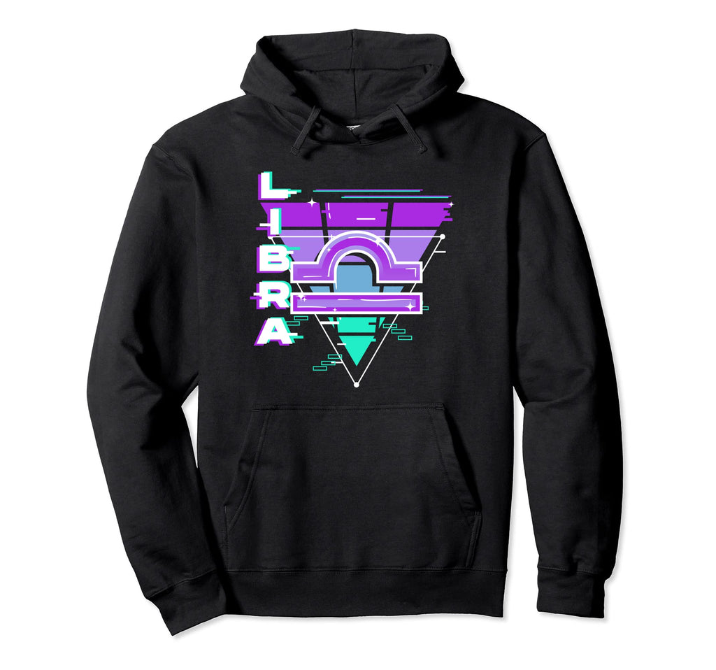 Libra Zodiac Sign Vaporwave Aesthetics Hoodie - Streetwear Style Men Women - T-Shirt, Sweatshirt, Hoodie