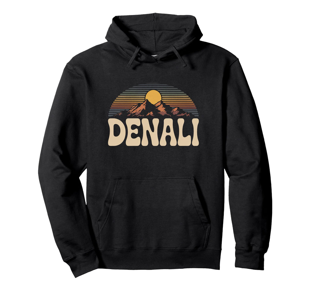 Denali National Park Sunset 70S Alaska Hoodie - Fun Novelty Design Unisex - T-Shirt, Sweatshirt, Hoodie