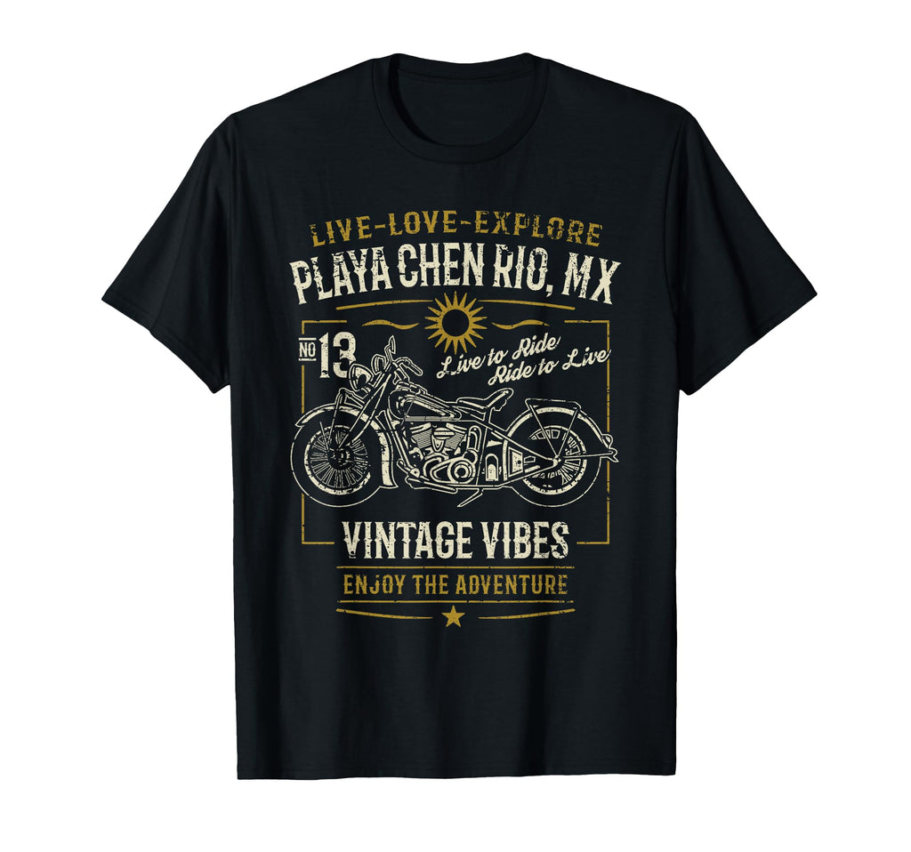 Playa Chen Rio Mx Mexico Motorcycle T-Shirt - Minimalist Print Unisex - T-Shirt, Sweatshirt, Hoodie