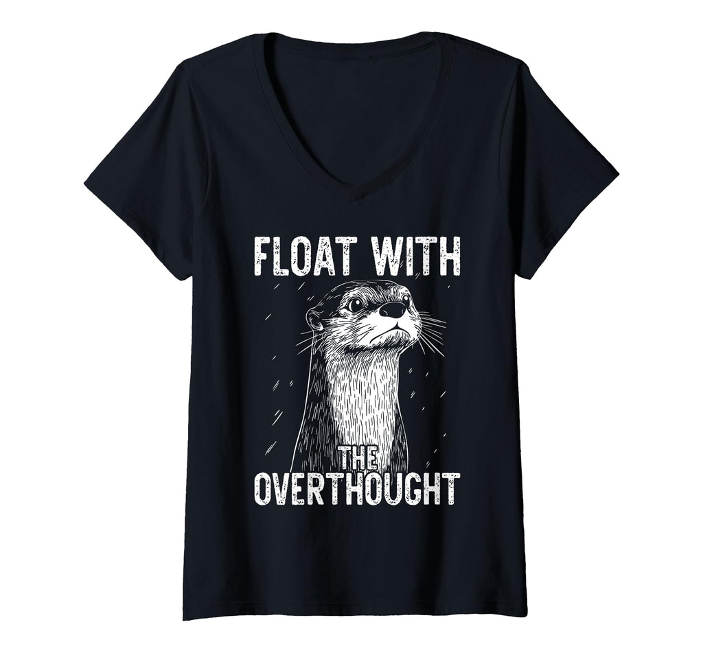 Womens Thoughtful Otter Overthinkers Rest V T-Shirt - Graphic Print Unisex - T-Shirt, Sweatshirt, Hoodie