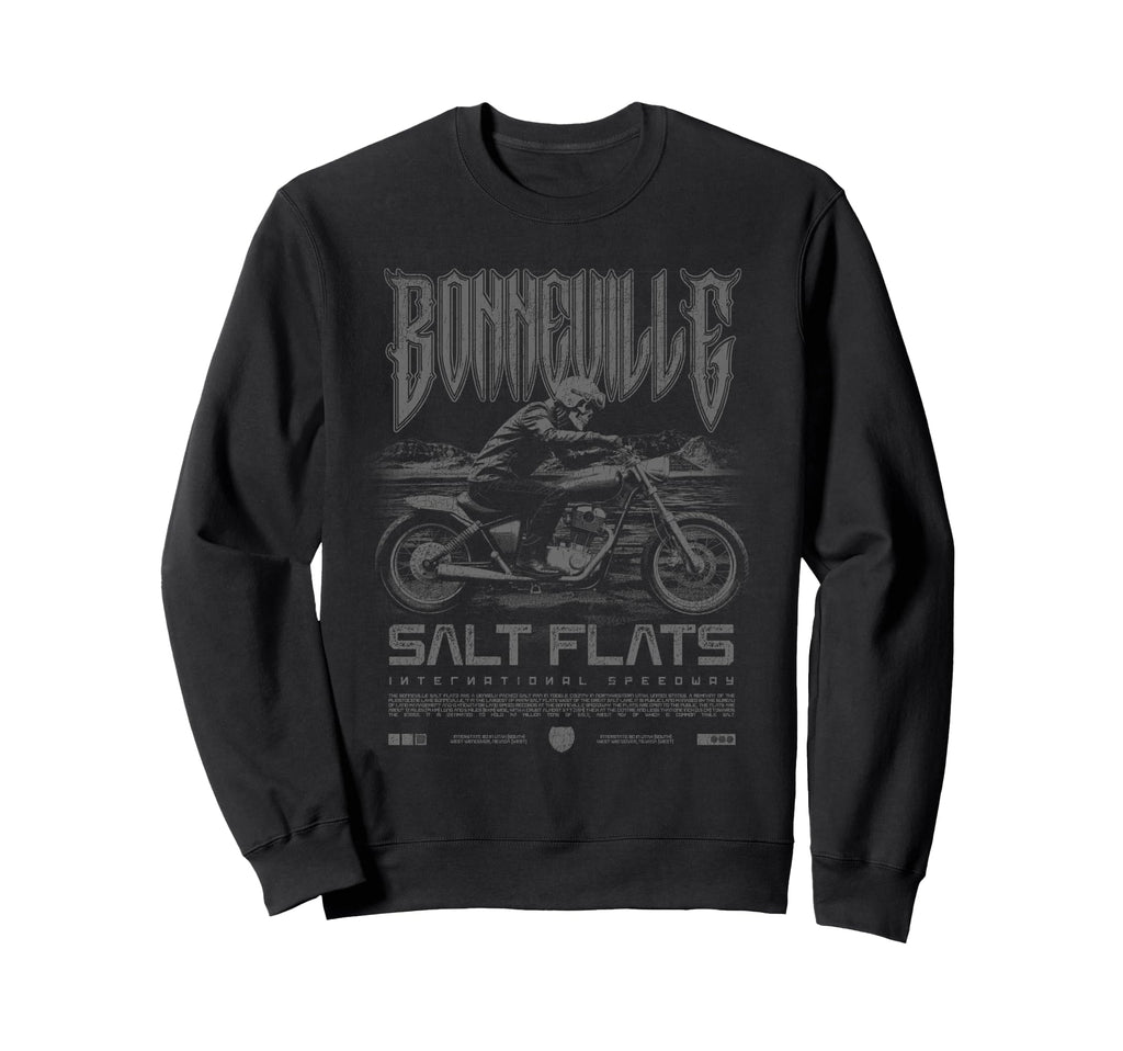 Bonneville Salt Flats Motorcycle Sweatshirt - Novelty Apparel Men Women - T-Shirt, Sweatshirt, Hoodie