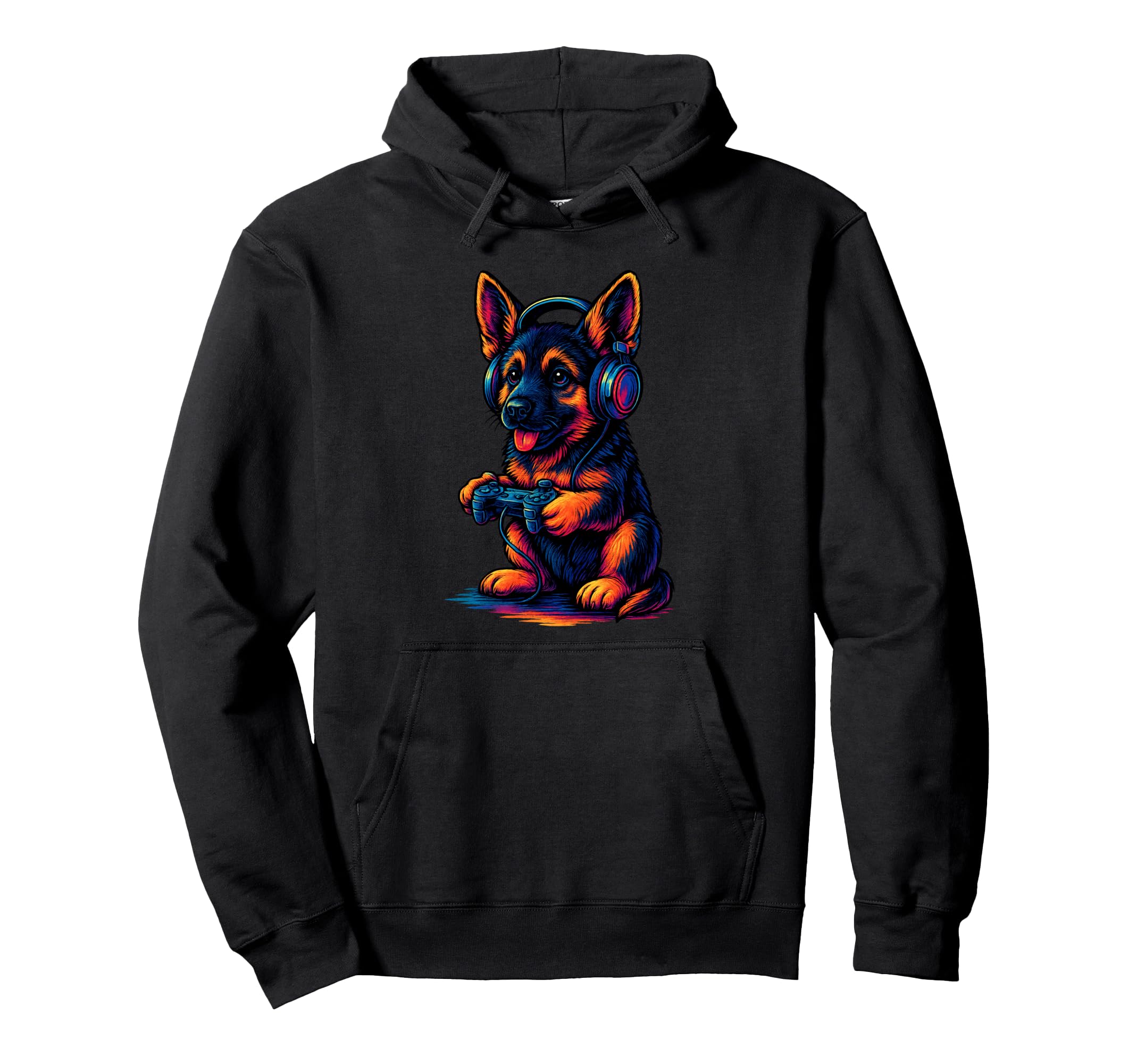 German Shepherd Gamer Gaming Dog Lover Hoodie - Minimalist Print Unisex - T-Shirt, Sweatshirt, Hoodie