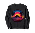 Palm Tree Vinyl Record Vaporwave Sweatshirt - Graphic Print for Adults - T-Shirt, Sweatshirt, Hoodie