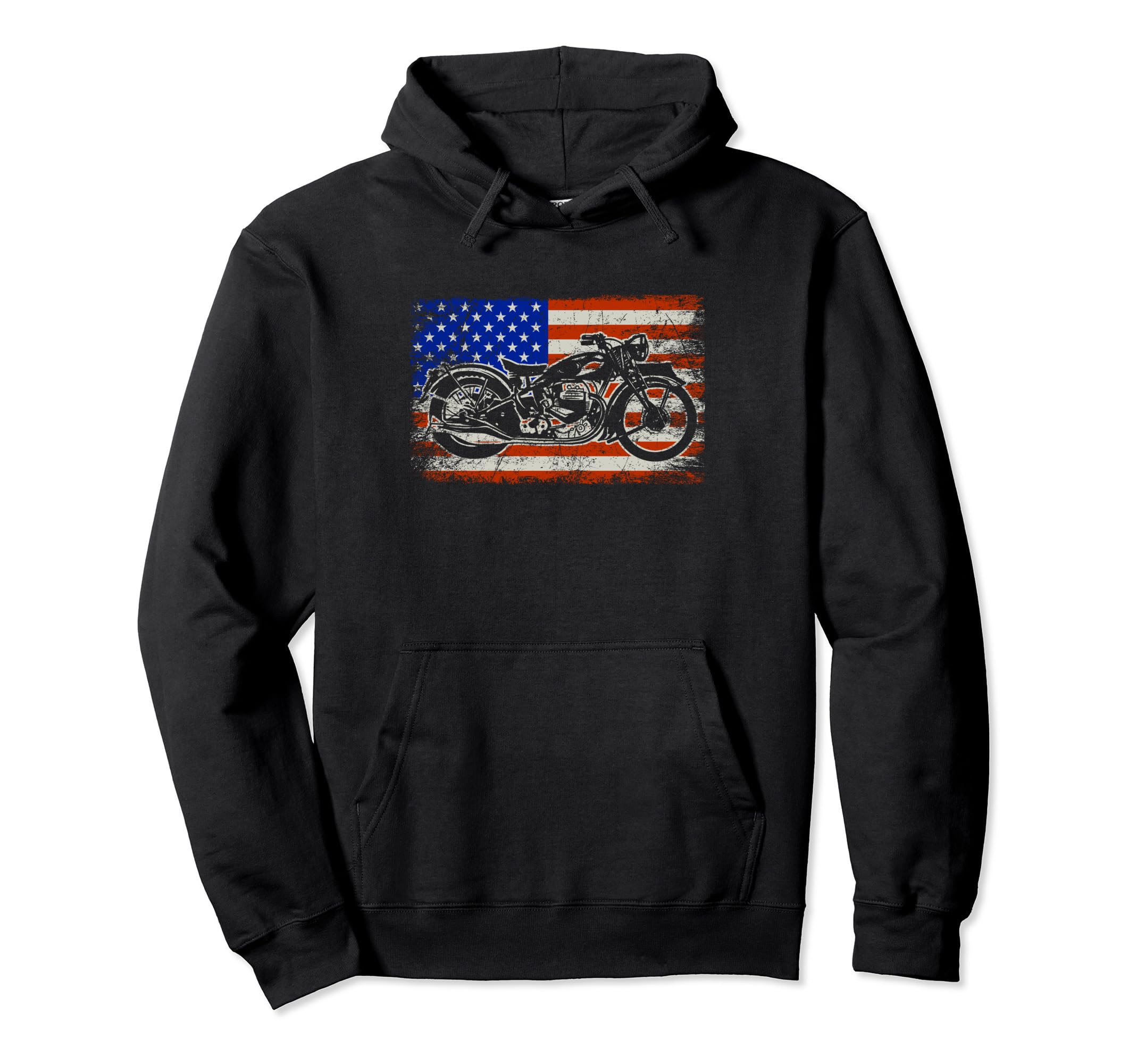 American Pride Motorcycle Flag Rider Hoodie - Custom Art Print Men Women - T-Shirt, Sweatshirt, Hoodie