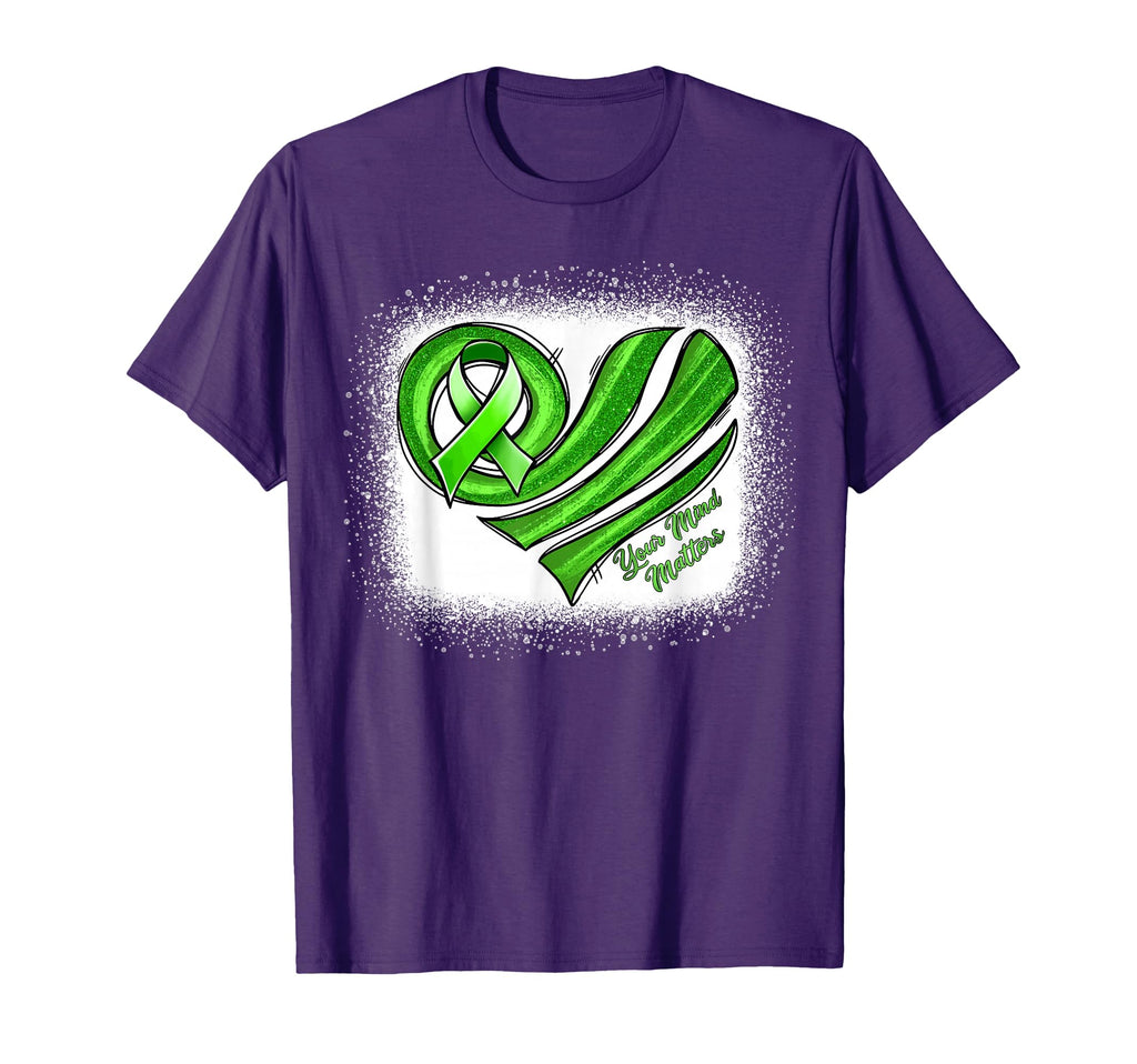 Mental Health Awareness Heart Green T-Shirt - Streetwear Style Men Women - T-Shirt, Sweatshirt, Hoodie
