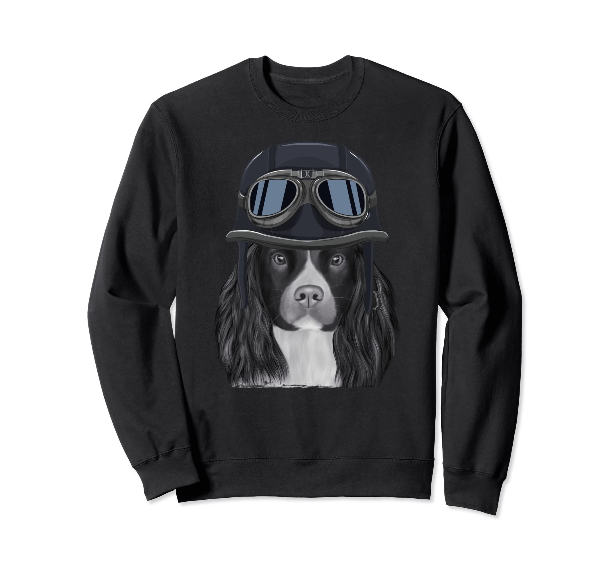 English Springer Spaniel Wearing Sweatshirt - Graphic Print for Adults - T-Shirt, Sweatshirt, Hoodie