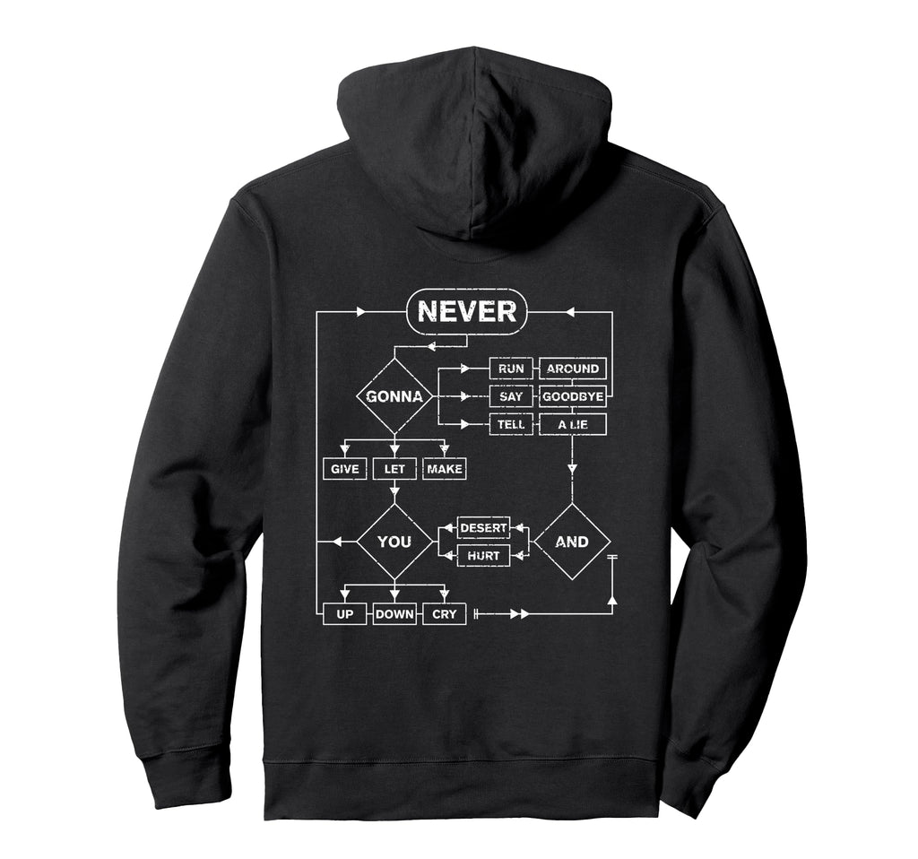 Rick Roll Music Lover Funny Hoodie - Fun Novelty Design for Adults - T-Shirt, Sweatshirt, Hoodie