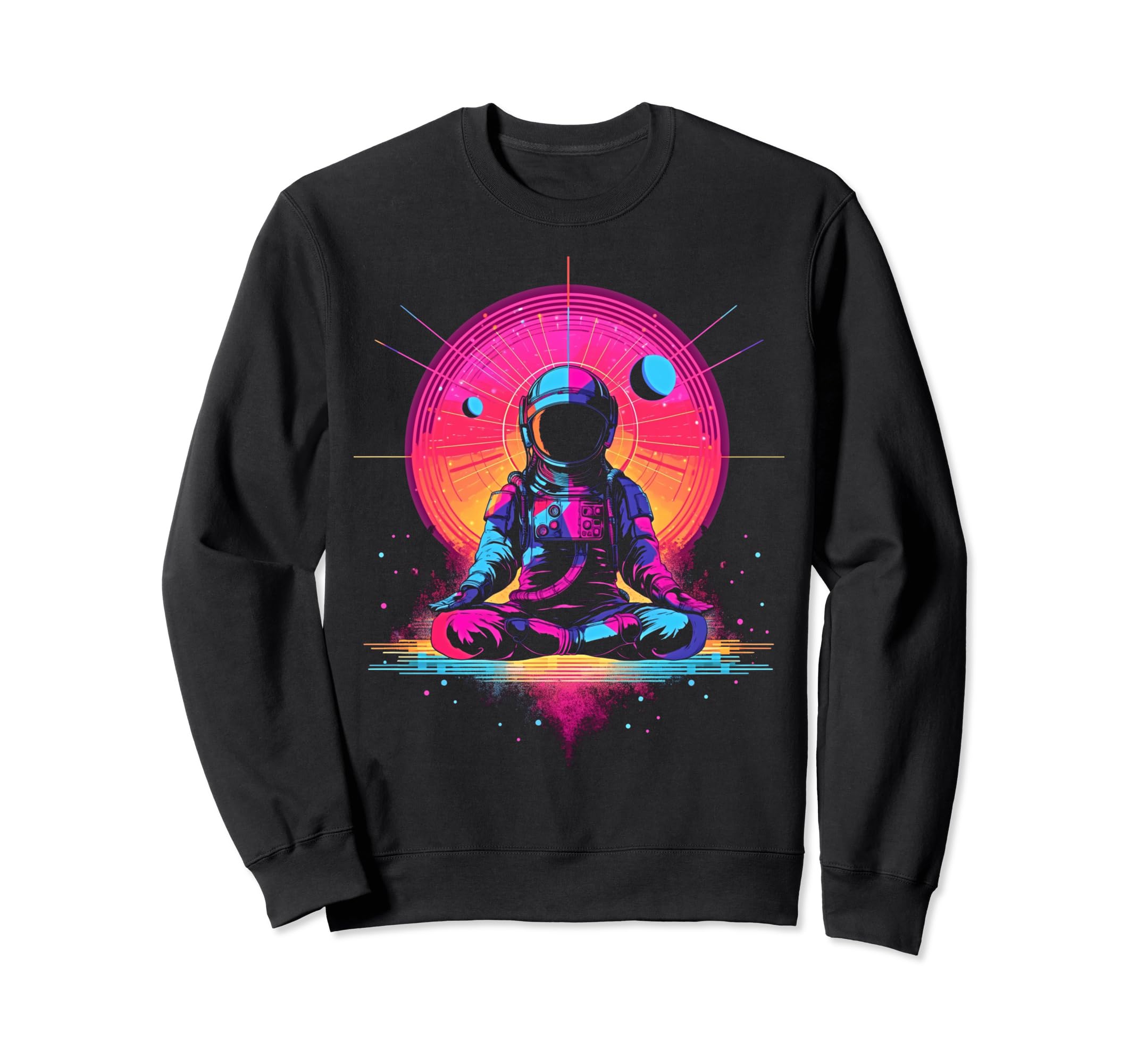 Synthwave Astronaut Cyberpunk Sweatshirt - Casual Everyday Wear Men Women - T-Shirt, Sweatshirt, Hoodie