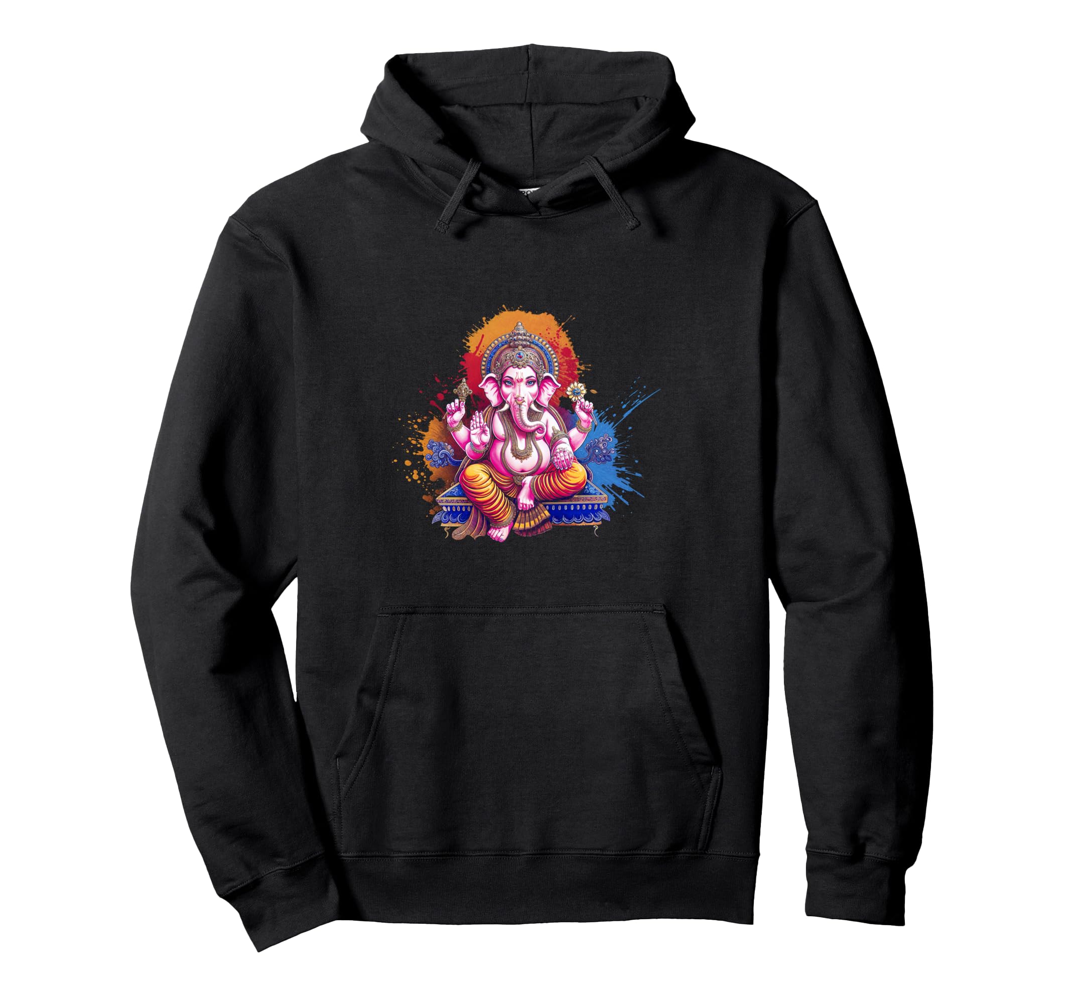 Ganesha Art Hindu God Spiritual Yoga Hoodie - Custom Art Print for Adults - T-Shirt, Sweatshirt, Hoodie
