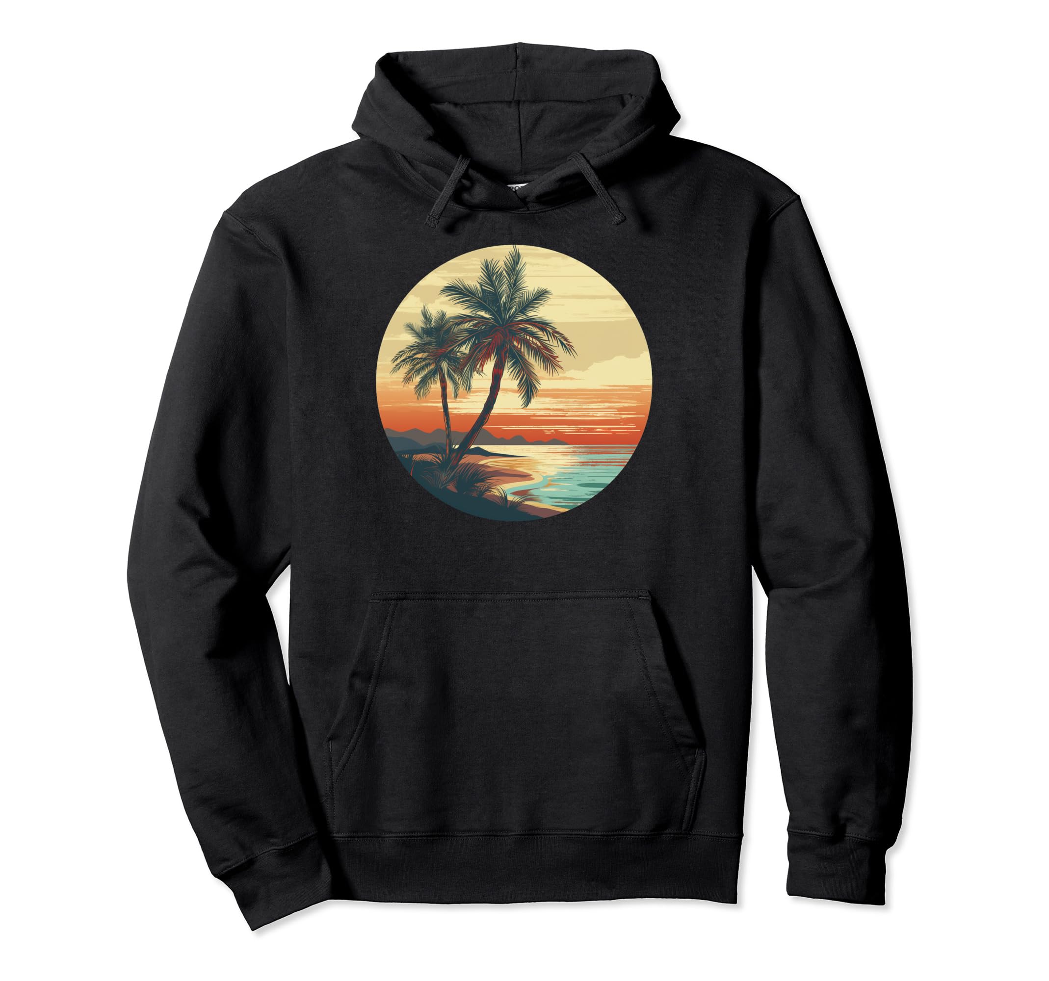 Summer Palm Tree Tropical Beach Hoodie - Casual Everyday Wear Men Women - T-Shirt, Sweatshirt, Hoodie