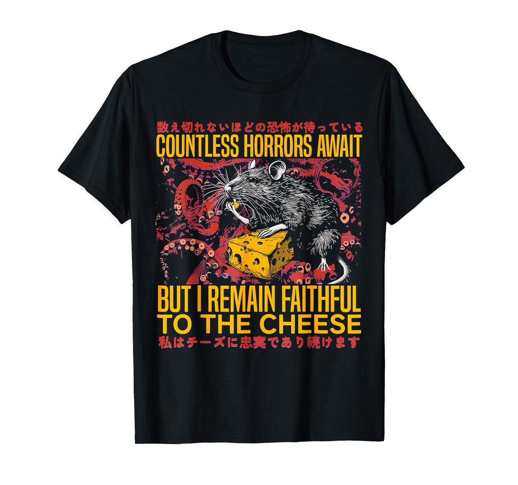 I Remain Faithful To Cheese Japanese Rat T-Shirt - Trendy Graphic Unisex - T-Shirt, Sweatshirt, Hoodie