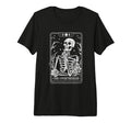 Overthinker Skeleton Tarot Card Tri Blend T-Shirt - Novelty Apparel Unisex - T-Shirt, Sweatshirt, Hoodie
