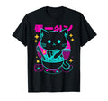 Kawaii Anime Cat Eating Ramen 80S T-Shirt - Streetwear Style Men Women - T-Shirt, Sweatshirt, Hoodie