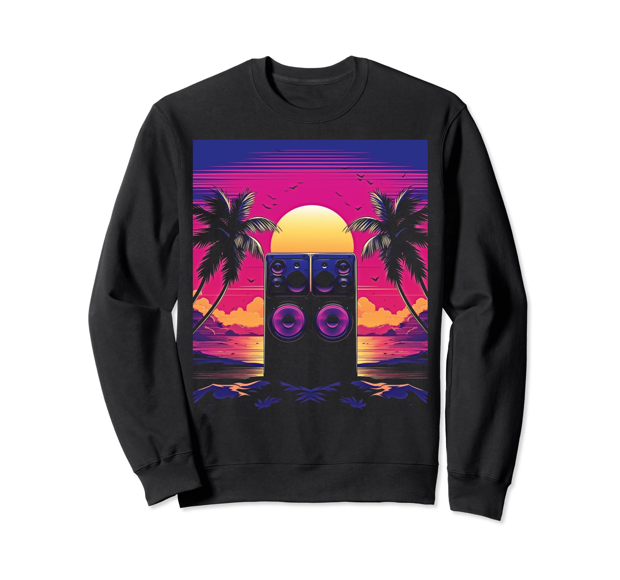Vaporwave Stereo Speakers 80S Sweatshirt - Minimalist Print Unisex - T-Shirt, Sweatshirt, Hoodie