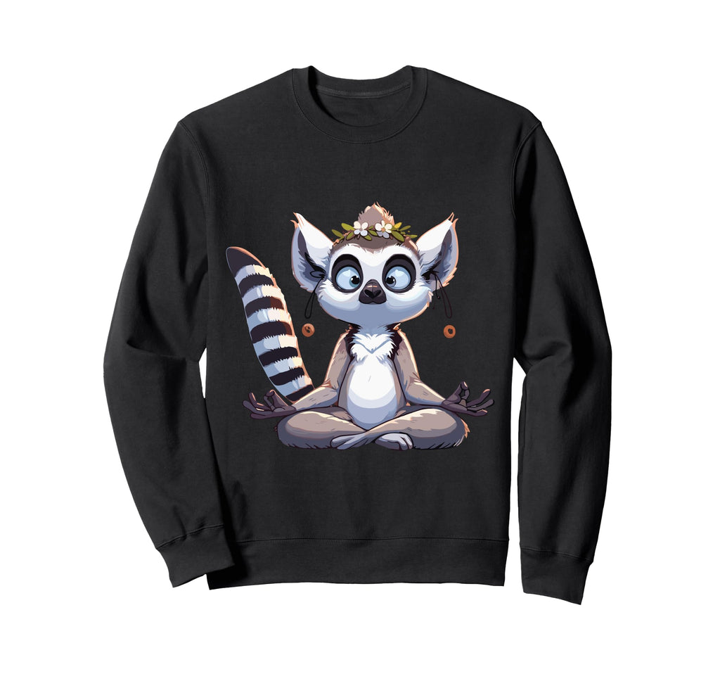 Meditation Lemur Yoga Pose Sweatshirt - Minimalist Print Men Women - T-Shirt, Sweatshirt, Hoodie