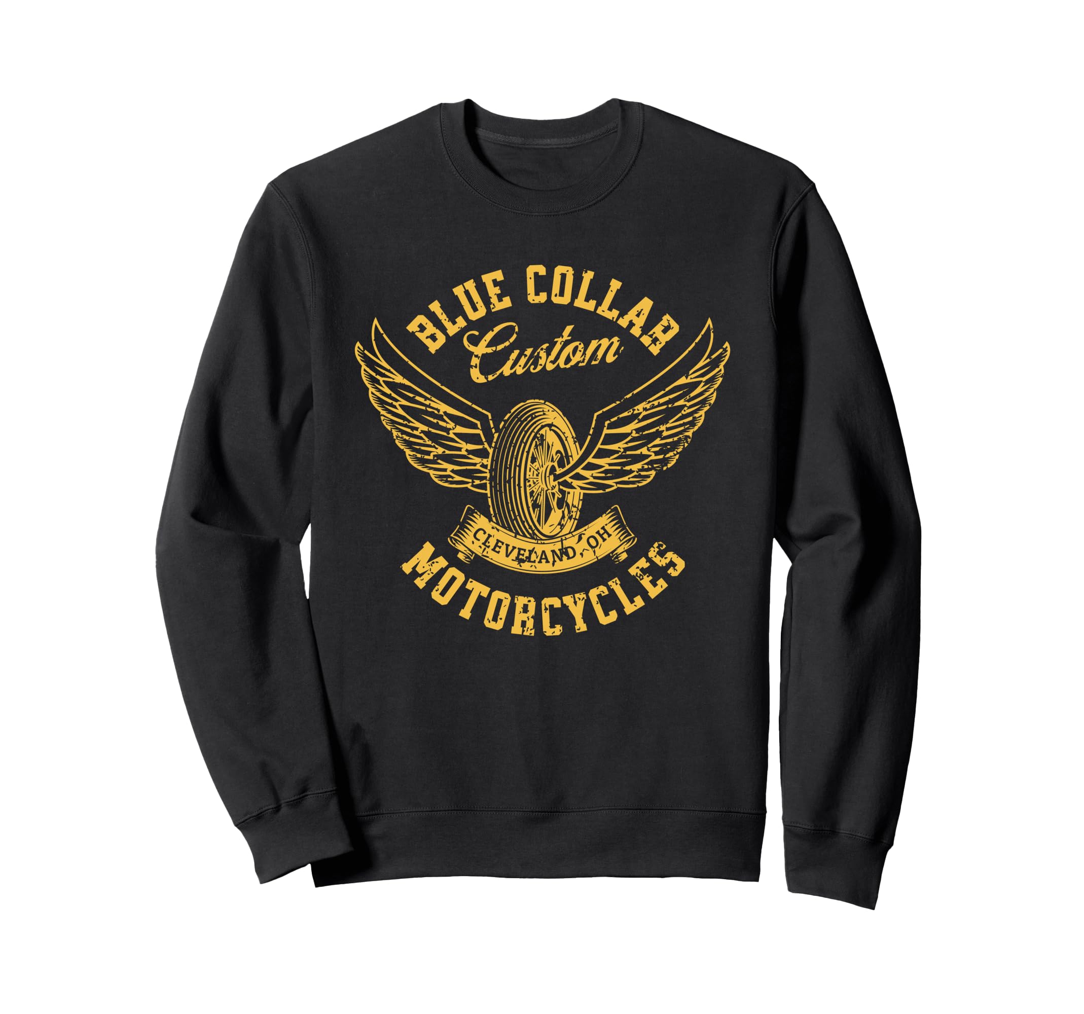 Blue Collar Custom Motorcycles Sweatshirt - Custom Art Print for Adults - T-Shirt, Sweatshirt, Hoodie